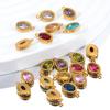 10pcs Shiny Crystal Waterdrop Charms Stainless Steel Colorful Oval Pendants for Necklace Earrings DIY Cloth Jewelry Making Bulk