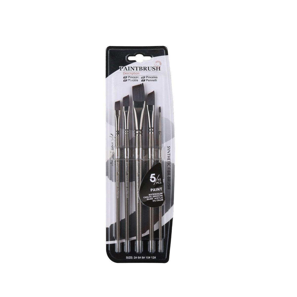 

12/6Pcs Multi Pen Head Shape Oil Brush Set Nylon Hair Grey Short Wood Rod Watercolor Pigment Acrylic Painting Tool Artist Supply