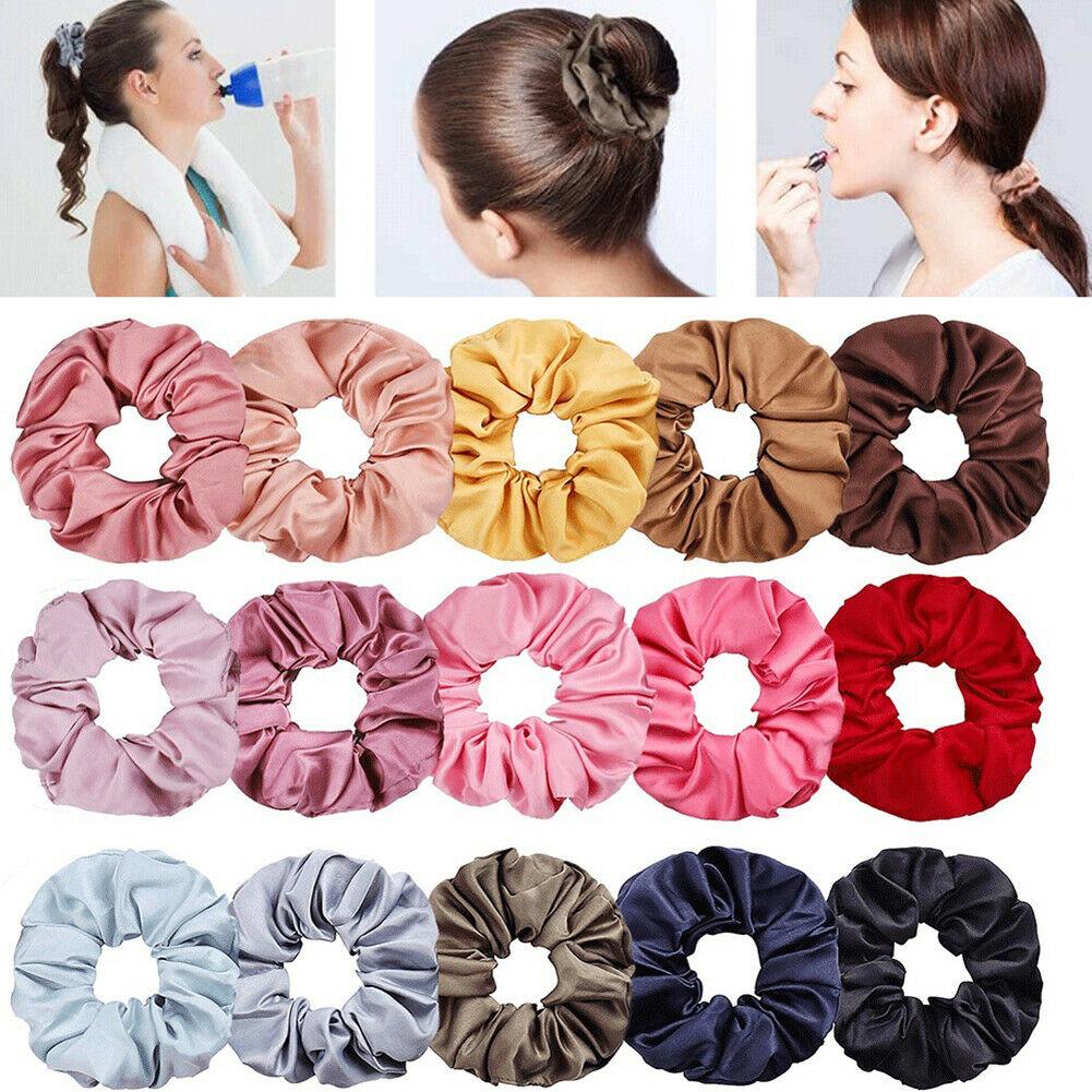 Women Solid Color Elastic Hair Bands Tie Rope for Hairdressing
