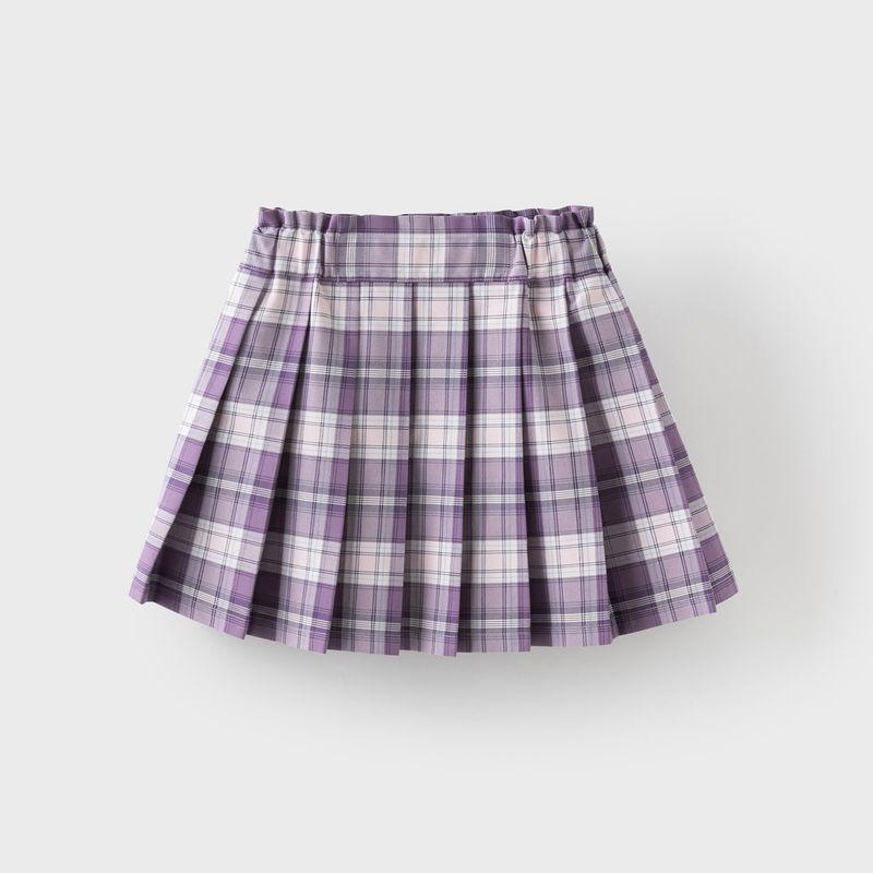 David Bella Girls  Plaid Skirt Girls  Jk Pleated Skirt Kidsren s Preppy Style Skirt 2026 Spring New Style Fantasy Purple [Ready Stock] 130