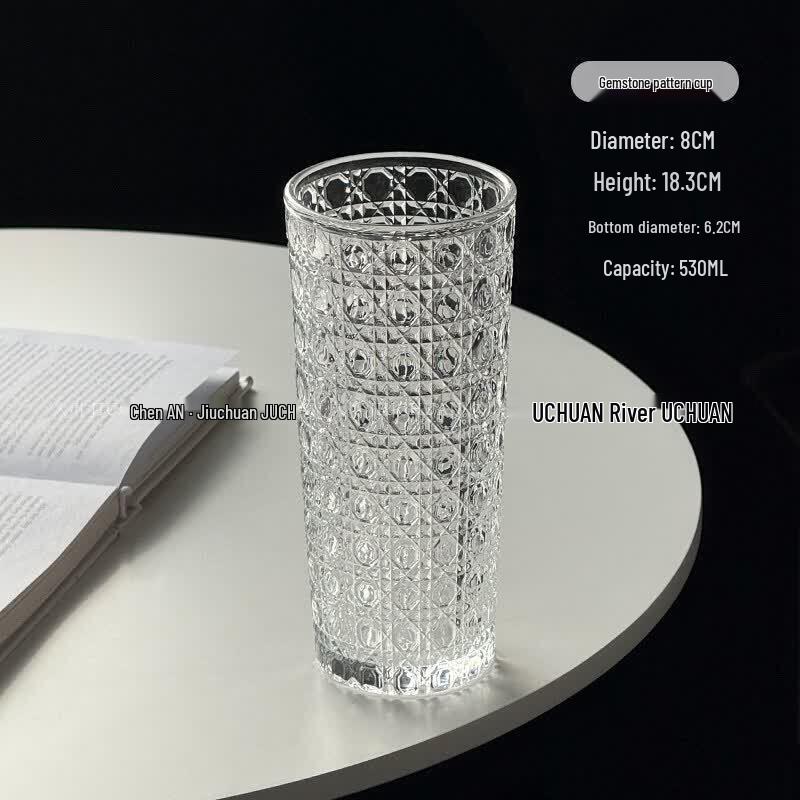 Transparent Glass Tumbler with Lid and Straw