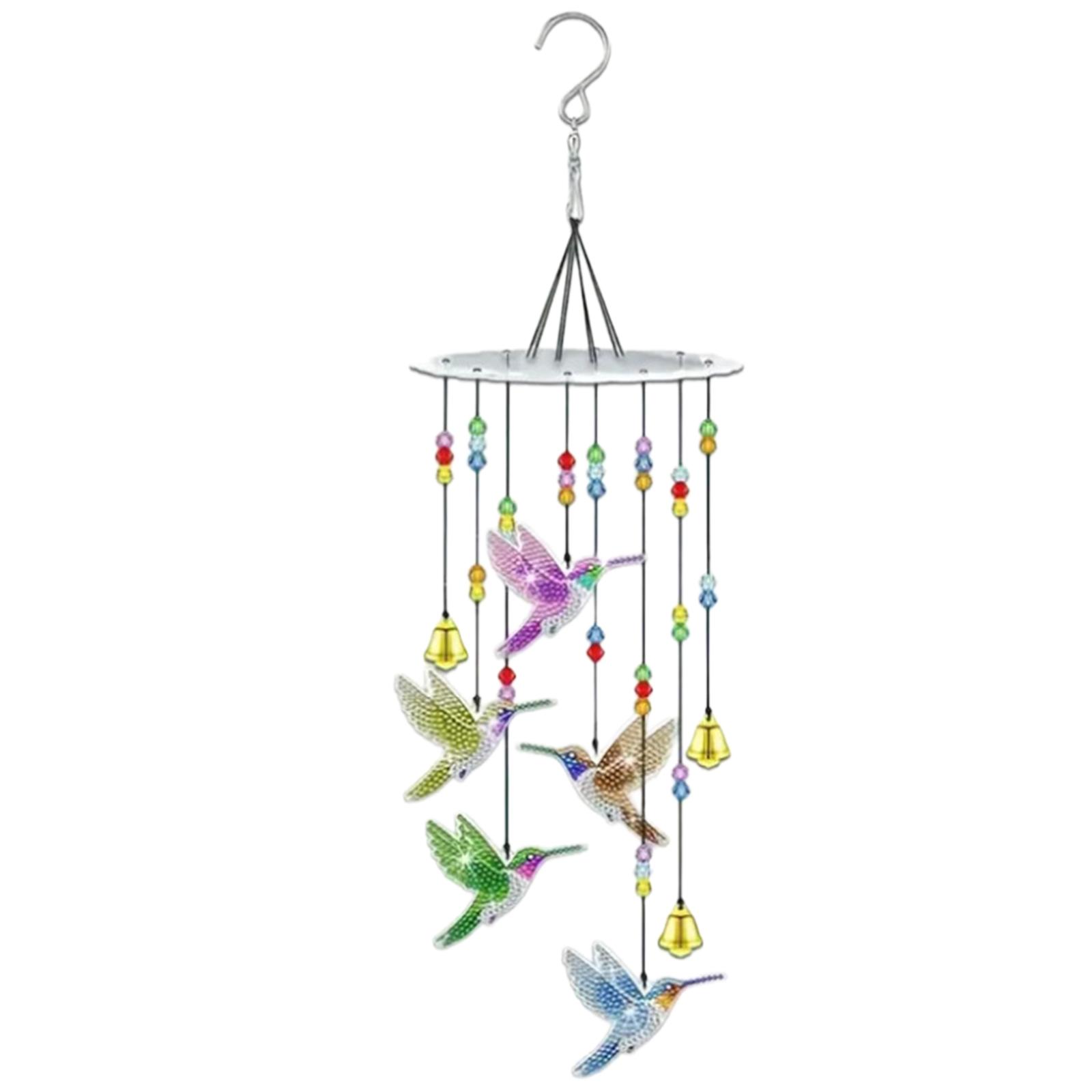Double Sided Acrylic Diamond Painting Wind Chimes Butterfly Wind Chimes DIY Diamond Kits DIY Crystal Wind Chime for Window Decor