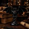 Dark Aesthetic Candle Decor Halloween Devil Bat Holder, Gothic Winged Candlestick with Spooky Party Red Eyes, Matte Black Sticks Holder Tabletop