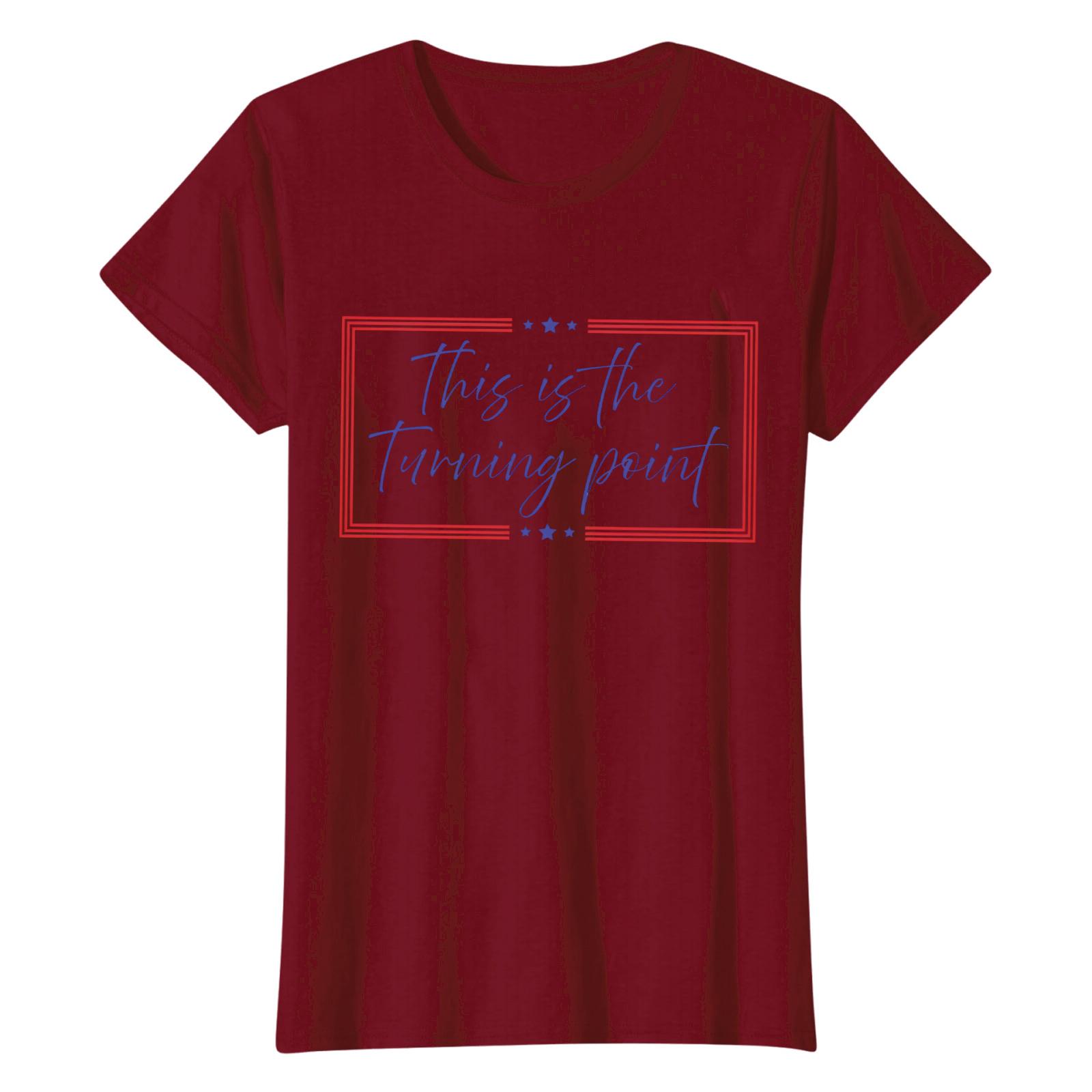 

Женская повседневная футболка с круглым вырезом и принтом M красный