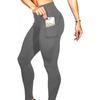 High-Waisted Yoga Leggings With Side Phone Pocket Running Workout Fitness Women