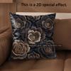 2D Vintage Gotische Rose Kissenbezüge Muster Kissenhülle Geeignet für Sofa Schlafzimmer Auto Kissenbezug