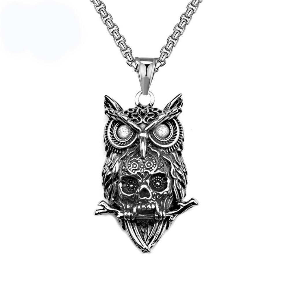 Pandantiv Unic Craniu de Animal din Oțel Titanic Colier Punk Stil Gothic Bijuterii Unisex