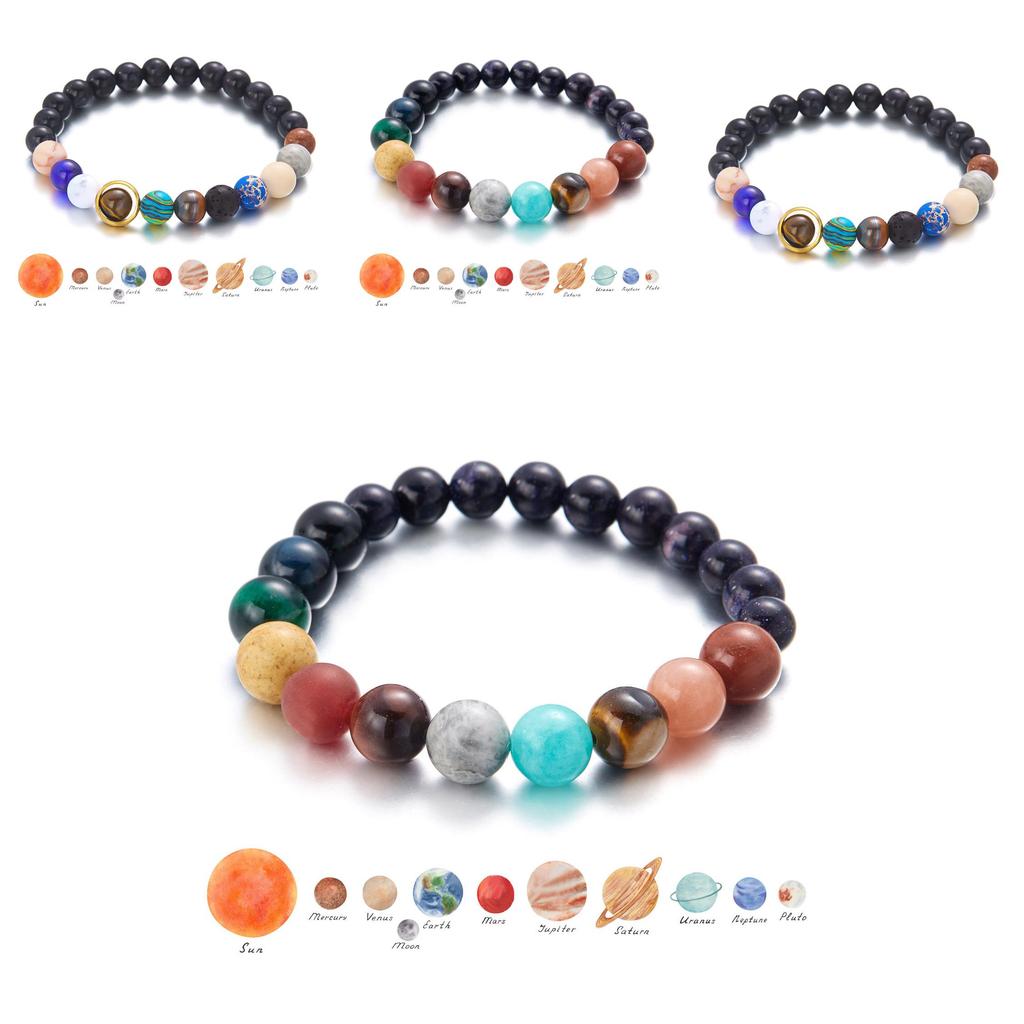 Natural Stone Constellation Bracelet With Handcrafted Planet Design For Couples And Travel Gift