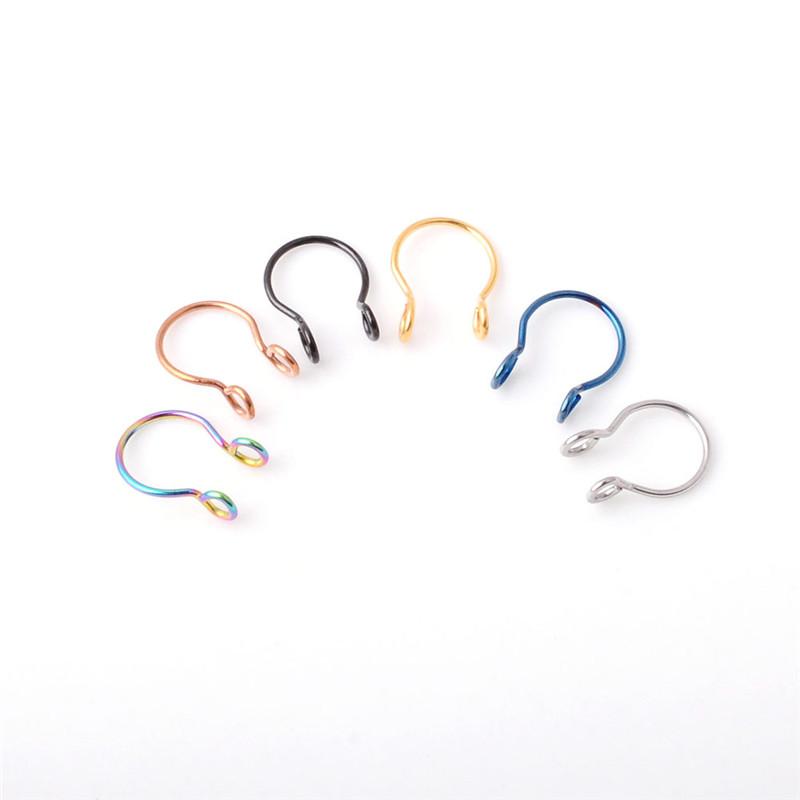1pcs C Shaped Fake Nose Ring Hoop Septum Rings Stainless Steel Nose Piercing Fake Piercing Oreja Pircing Jewelry  Hot New
