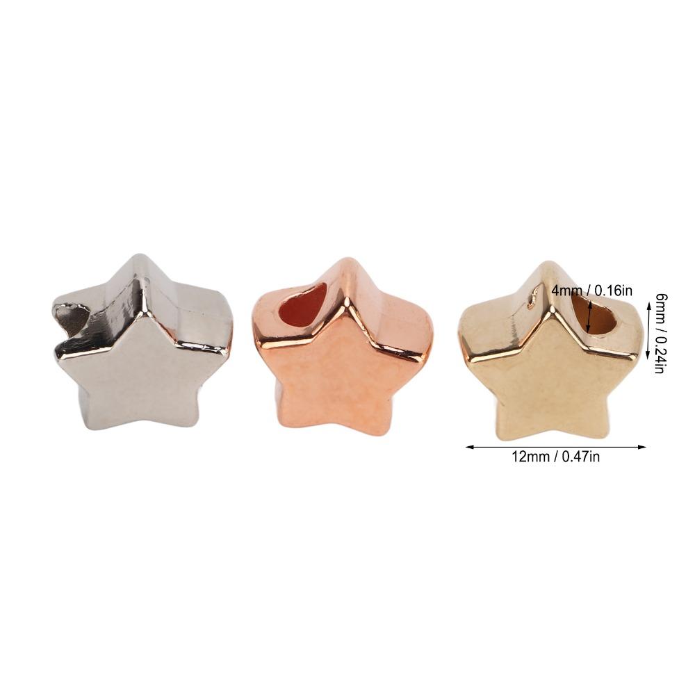 50pcs Plastic Star Shaped Beads 3 Colors Plastic Spacer Beads Jewelry Making Beads  Earring Craft