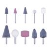 10Pcs Abrasive Stone Points Set 6mm 1/4inch Shank Nickel Plated Grinding Wheel Polishing Head Bit for Rotary Tool