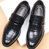 Leather Shoes Men's Business Dress Casual Shoes Crocodile Pattern Men's Pedal British Pointed Casual Large Size Shoes