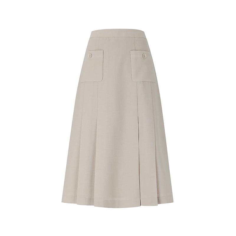 SOUP Pleated Out-Pocket Long Skirt (Sz5Sr86)