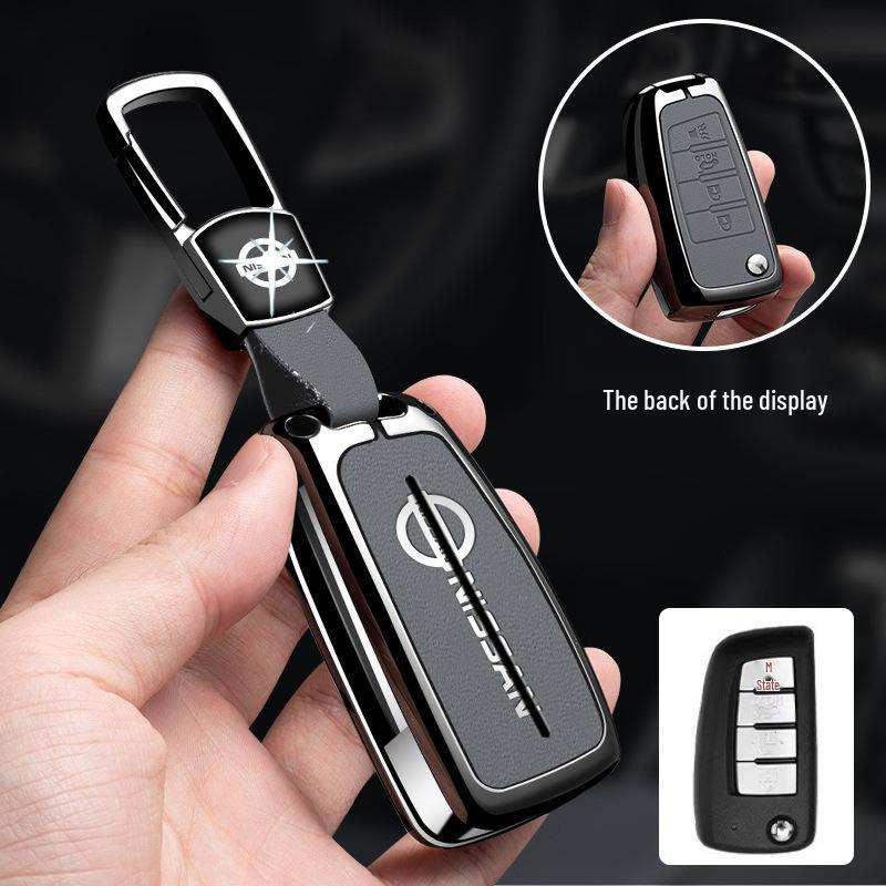 Metal Keychain Cover for Nissan Qashqai, X-Trail, Tiida, Kicks, Murano, Sylphy, Terra