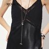 MO&Co. Elegant Backless Knit Little Black Dress