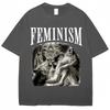 Funny Feminism Wolf Meme Graphic T Shirts Fashion Popular 90s Vintage Unisex Women Short Sleeve Oversized Cotton Casual Tshirts