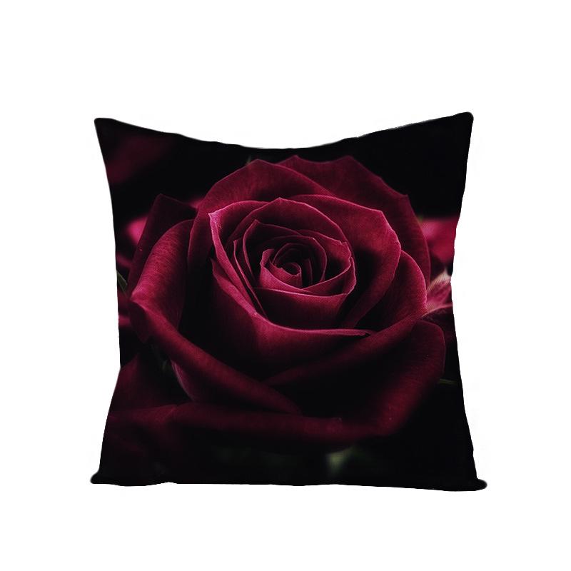 Modern Simple 3D Flower Polyester Pillow Cover for Home New Chinese Style Pillow Sofa Car Cushion Cover