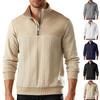 Men S Casual Vintage Half Zip Knit Sweater Loose Fit Long Sleeve Pullover