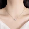 Collane Doppio Cuore in Argento Sterling 925 con Zirconi per Donne Ragazze Matrimonio Gioielli di Lusso Designer Accessori Argento 925