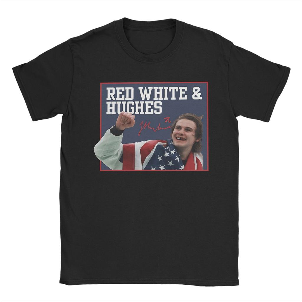 Hockey Hughes 86 USA T-Shirt Sommer Ästhetische T-Shirts Baumwolle Neuheit T-Shirt Für Unisexs Kurzärmelige Gemusterte Oberteile