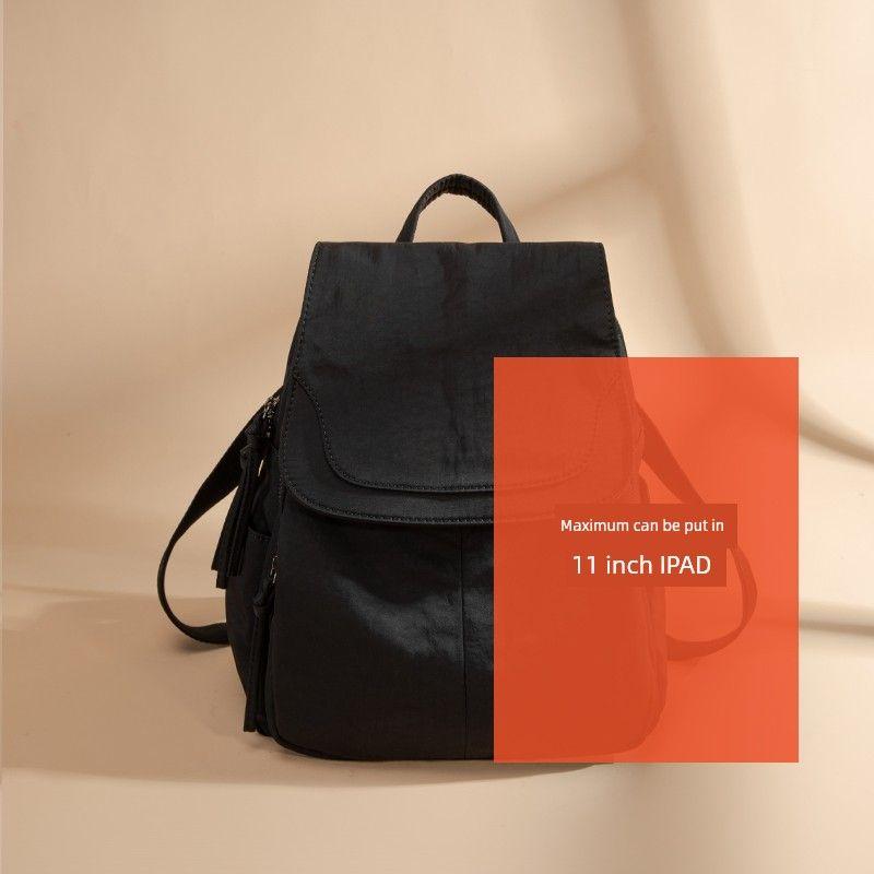 

Ji s Backpack Women s 2025 New Arrival Fashion All-Match Travel Lightweight Backpack Small Work Clothing Waterproof Small Bookbag Morandi Black