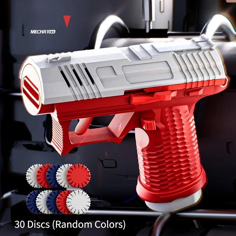 Safe Kids Flying Saucer Toy Foam Disc Launcher Gun for Outdoor Lawn Sports Interactive Plastic Toy Gun Boys Birthday Gifts