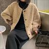 2025 Women's Casual Korean Style Lamb Wool Short Coat with Velvet Lining