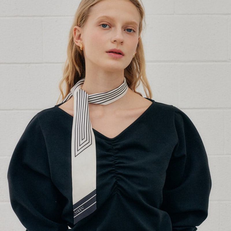 YUPPE SQUARE TWILLY SCARF_BLACK