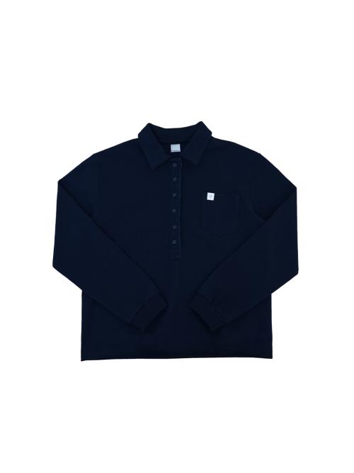 FAZED Frill 6-Button Pique Shirt_Navy