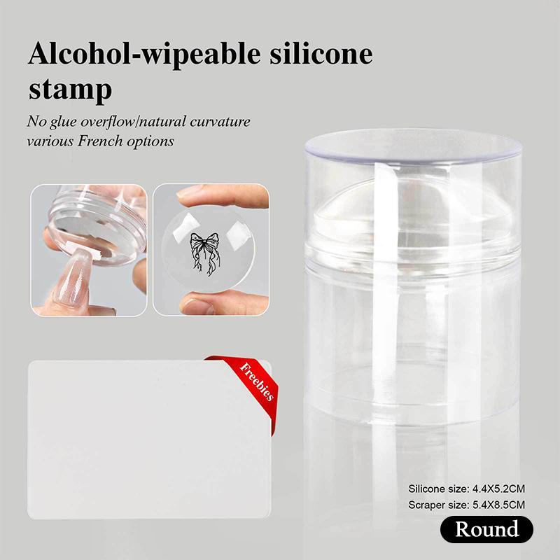 French Manicure Nail Art Stamping Plates Kit Stamp Polish Stencil Template with Stamper & Scraper, DIY Manicure Design Accessory