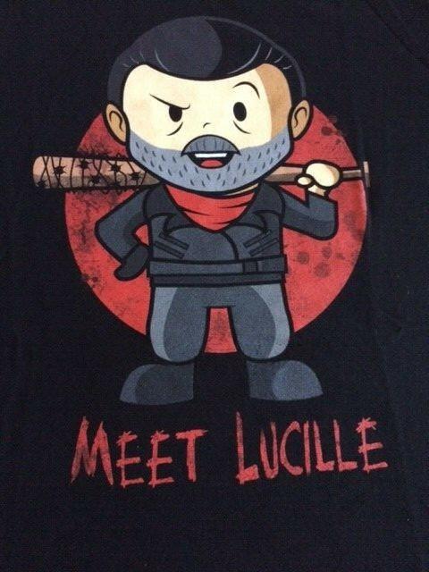 Ходячие мертвецы Ниган Встреча с Люсиль Аниме Мультяшный Стиль Футболка Официальная -Вне Тиража Унисекс Футболка M