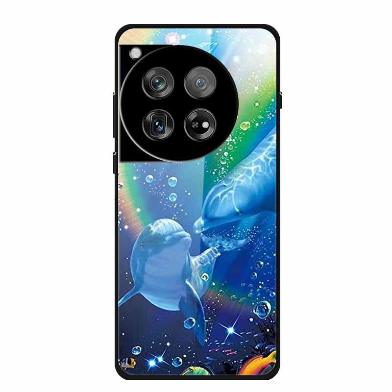 Personalized Seven-Colored Tempered Glass Phone Case for OnePlus 12 - Unisex
