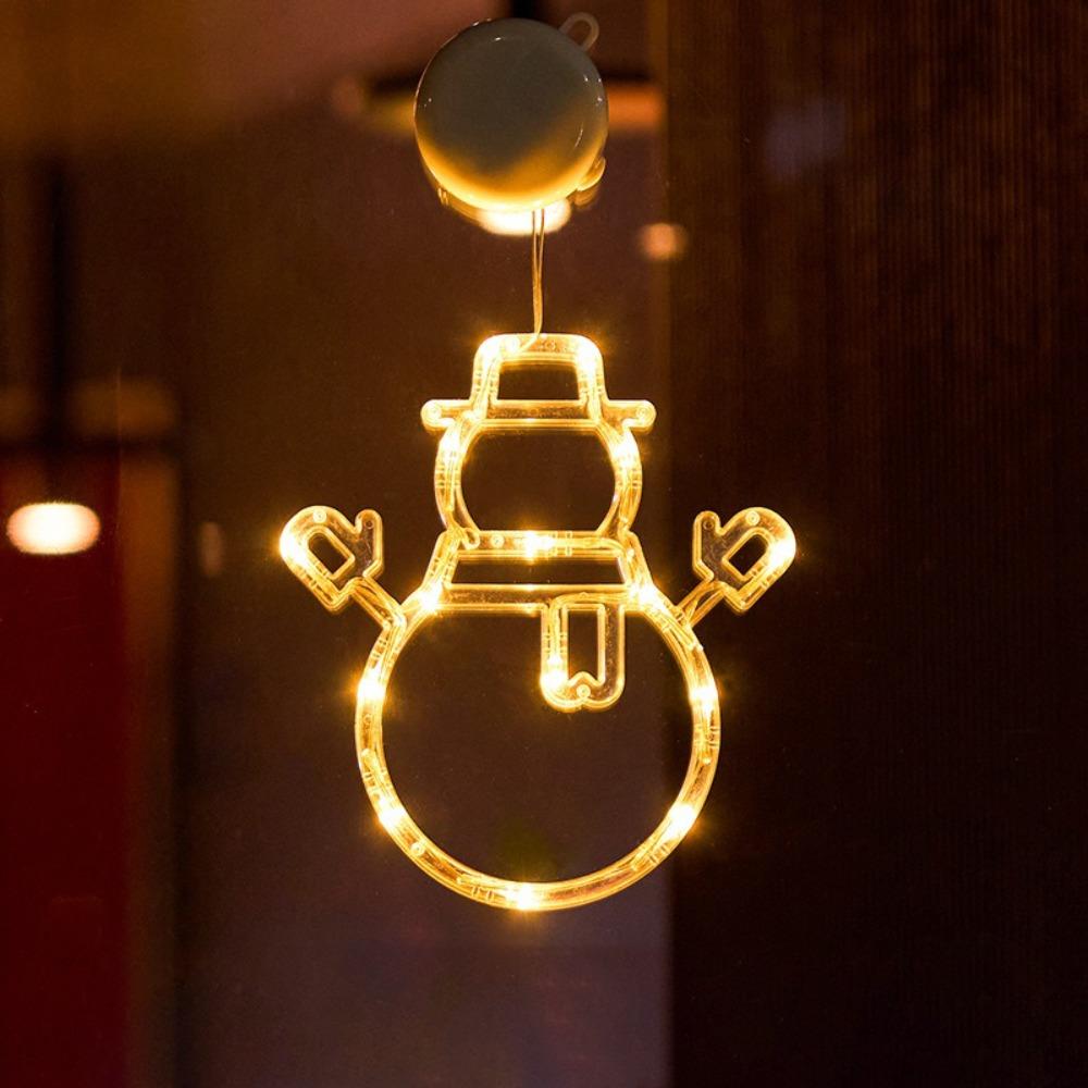 Suction Cup Snowflake Light Warm Light Christmas Decoration  Holiday Lighting