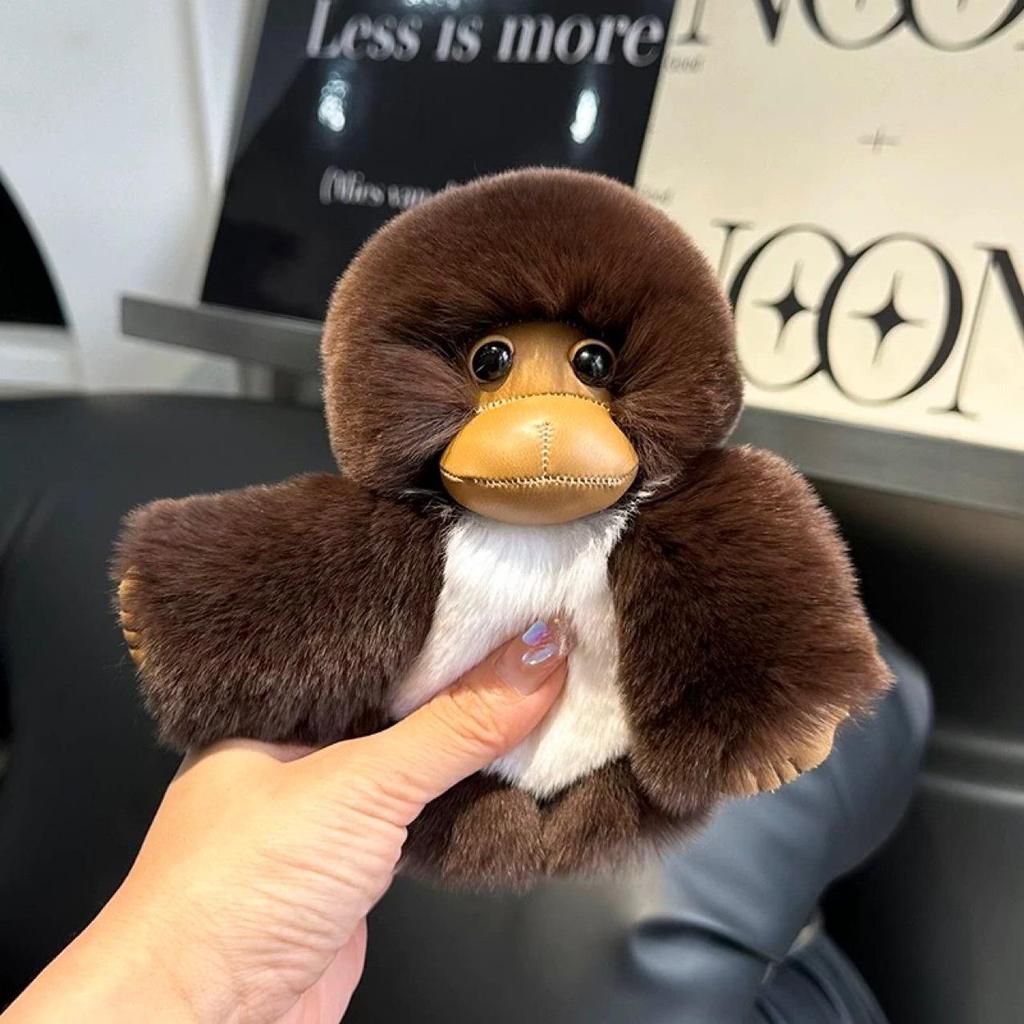 Real Rabbit Fur Monkey Keychain Plush Toy Ornament