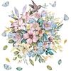 Birds Flowers Butterfly Toilet Seat Lid Stickers Self-Adhesive Bathroom Wall Sticker Floral, Birds, Butterfly Toilet Seat Decals DIY Removable