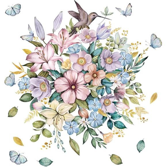 Birds Flowers Butterfly Toilet Seat Lid Stickers Self-Adhesive Bathroom Wall Sticker Floral, Birds, Butterfly Toilet Seat Decals DIY Removable