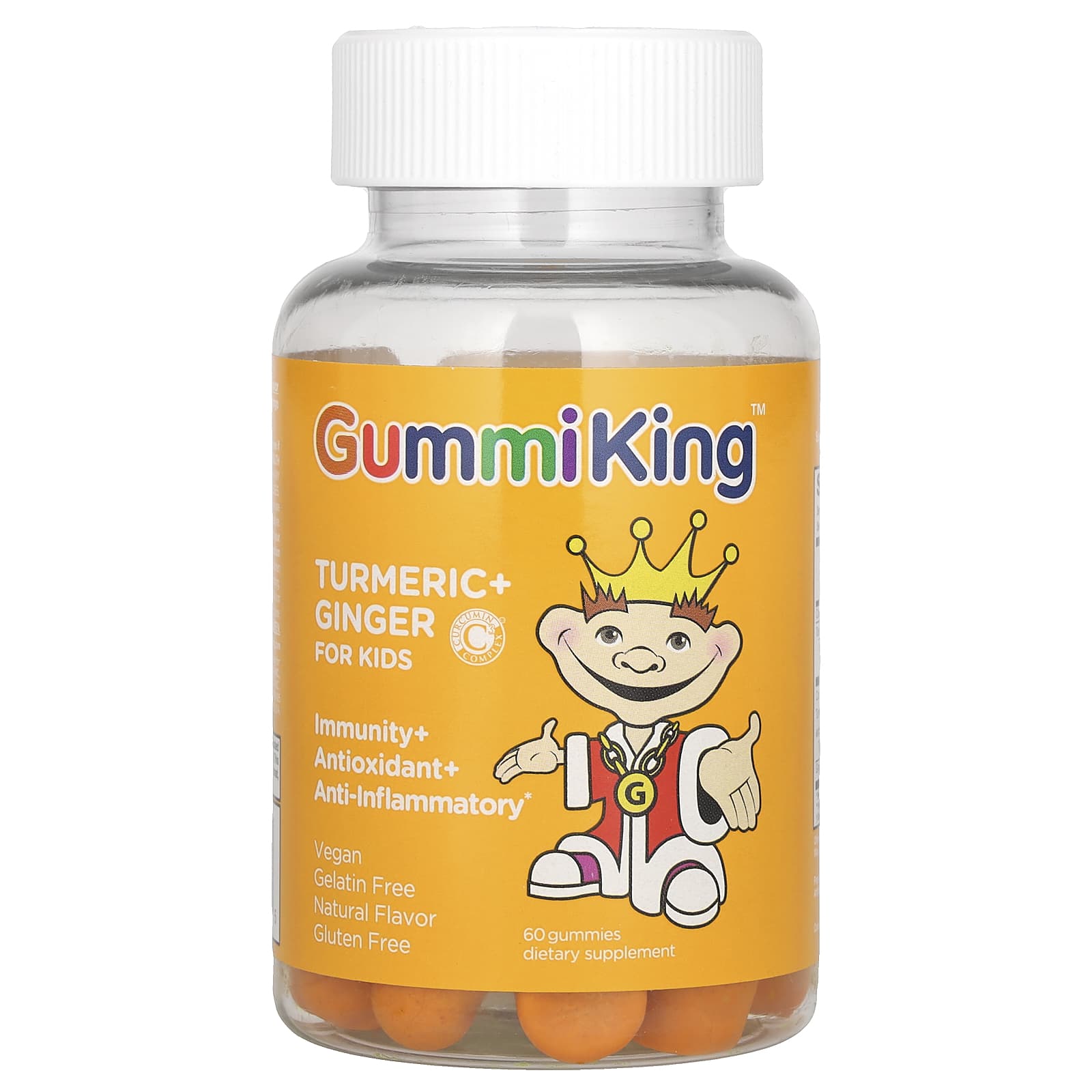 

Kids Turmeric + Ginger, Immune + Antioxidant + Anti-Inflammatory, Mango Flavor, 60 Gummies