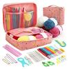 DIY Lace Blanket Weaving Tools 59Pcs/Set Crochet Kit, Ergonomic Hooks Yarn Accessories Set Knitting Supplies for Beginners with Storage Bag, Complete