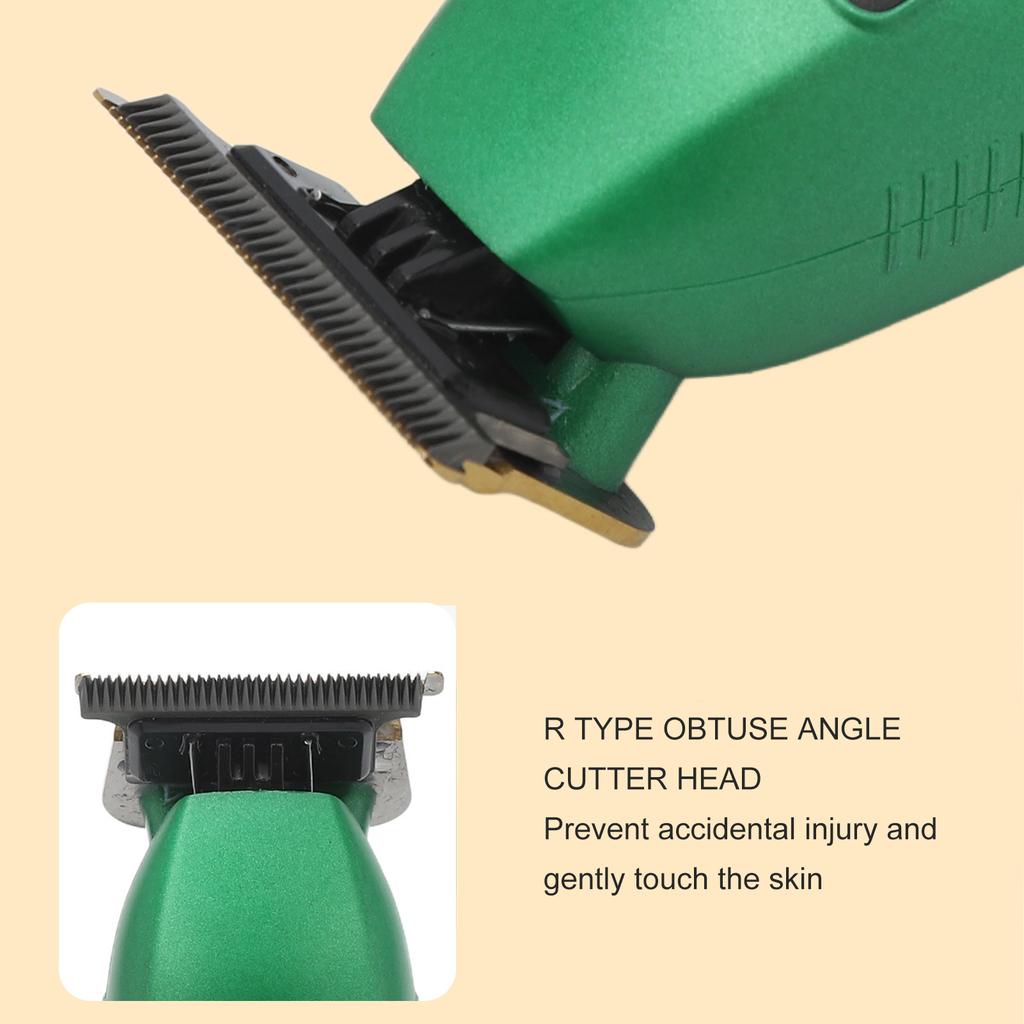 Electric Hair Clipper for Men Cordless Rechargeable LED Display Hair Cutting Trimmer with 4 Guide Comb Green Black