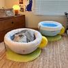 Plush Cup-Shaped Cat Sleeping Bed Winter Warm Coffee Mug House Semi-Enclosed Cozy Kitten Shelter Cute Feline Nap Sanctuary