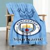 Manchester City Customize Text Blanket Gift Customizable Blanket Durable Comfort Great for Office Bedding Living Room Livingroom for All Occasions