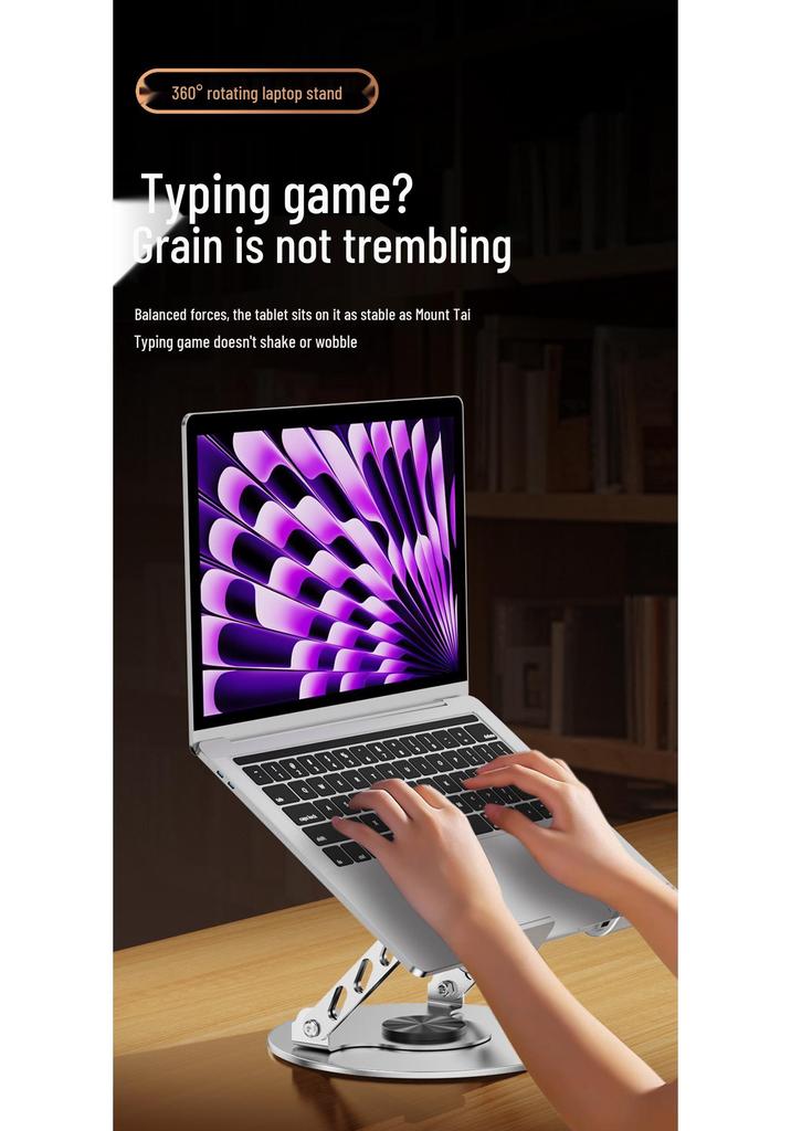 360° Rotating & Height Adjustable Metal Laptop Stand for Computer & Keyboard