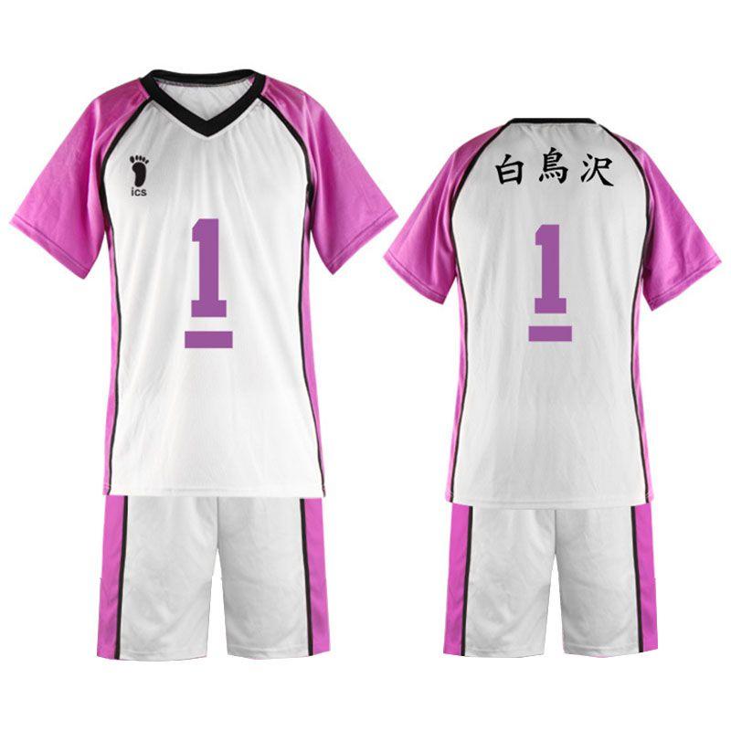 Haikyuu Shiratorizawa Academy Volleyball Kostüm Atmungsaktives Sportanzug-Set