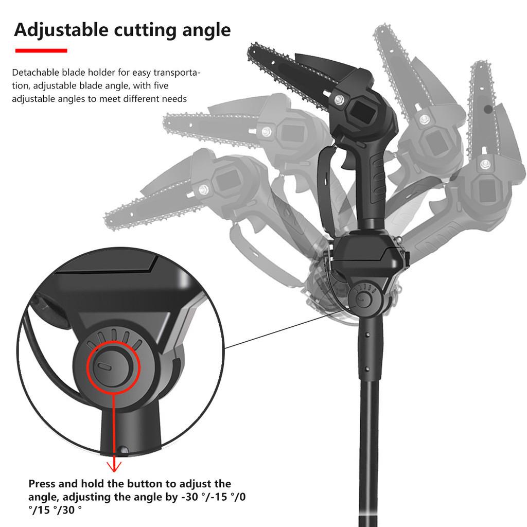 18V 6 Inch Portable High Branch Saw Garden Tree Pruning Tool Cordless Chain Saw Telescoping Electric Pole Chainsaw