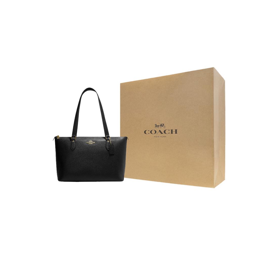 New COACH Gallery Cross Grain Leather One Shoulder Handbag Large Women's Black CH285-IMBLK