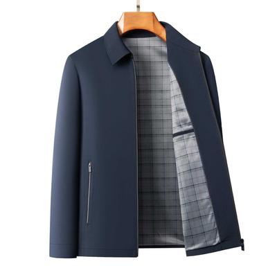 Men's Versatile High-end Lapel Collar Business Casual Zipper Jacket for Spring 2026
