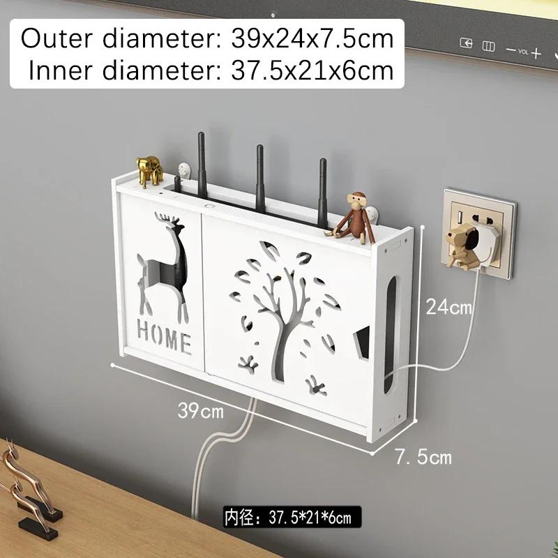 WIFI Router Wall Mounted Organizer Shelf Cable Power Plus Wire TV Set-Top Box Storage Rack for Home Office Storage Supplies