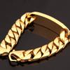 Birthday Gift  Stainless Steel Gold Color Smooth  Cuban Curb Miami Link Chain Mens Male Bracelet Wristband