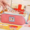 Large Capacity Prism Pencil Case Korean Style Dopamine Pencil Pouch Grid Stationery Bag  Children
