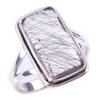 Natürlicher Schwarzer Rutil Edelstein Handgefertigt 925 Massiv Sterling Silber Ring S.10 S9i92